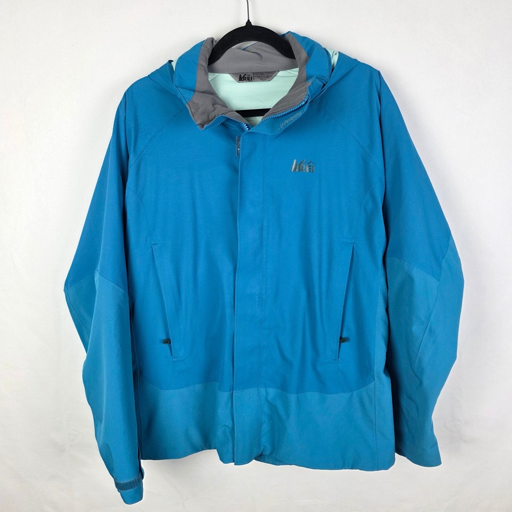 REI Co-op Womens XL Blue Primaloft Silver Insulated Hooded Jacket RN37249